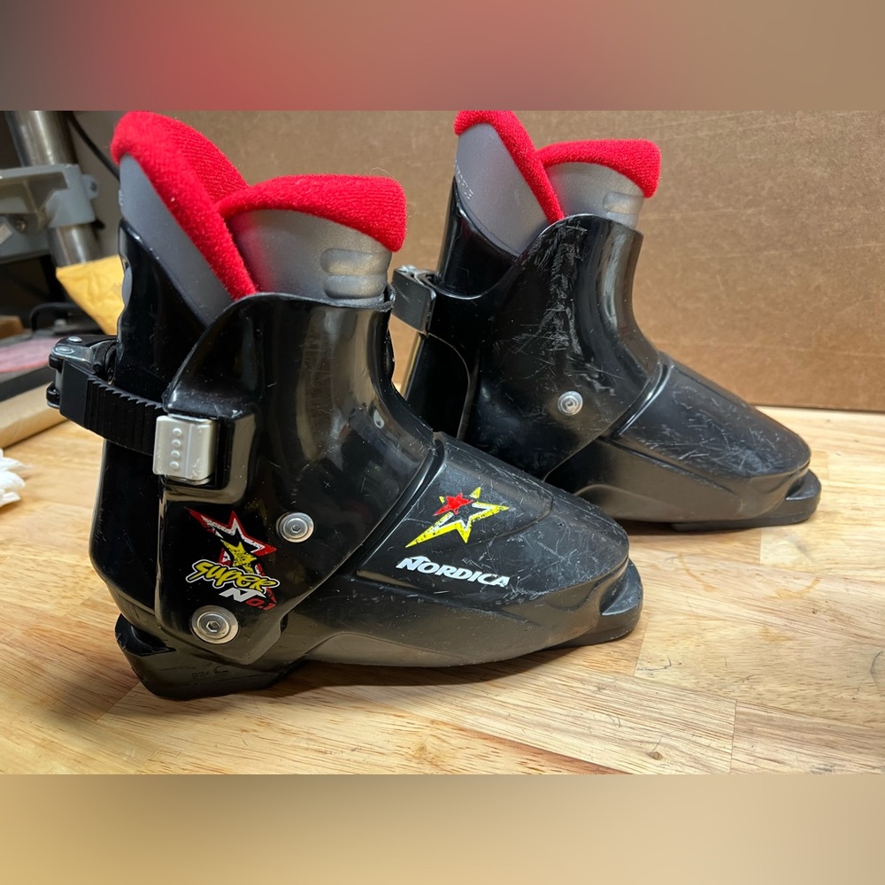Nordica Super No.1 little kids ski boots mondo 19.5 US 13 sole plate 231 - Picture 4 of 8